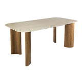 Jimi Curvo Eettafel 180 Keramiek Travertine