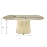 Archon Moderne Eettafel Keramiek Travertine 180 cm