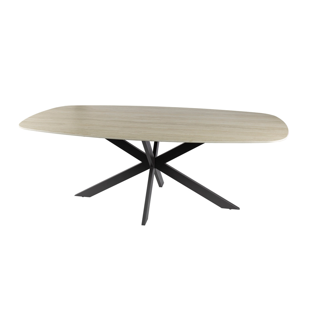 Valente Ovaal 215 Travertine 3D Keramiek Eettafel