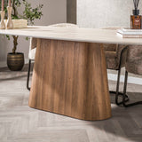 Deens Ovaal Eettafel Jimi 215 cm 3D Keramiek Travertine