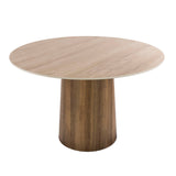 Ronde eettafel Jimi Ø120 cm beige travertin keramiek