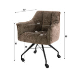 Set van 2 Eetkamerstoelen Tova Stof Taupe Met Wieltjes