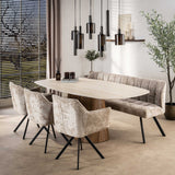 Eetkamerbank Lino Alura Stof Zand 180 cm