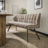 Eetkamerbank Raster Chenille Bruin