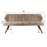 Eetkamerbank Raster Chenille Bruin