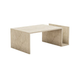 Salontafel Rechthoekig Travertijn Mebo - Met Boekenhouder - 87x50 cm