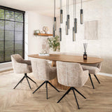 Set van 2 eetkamerstoelen Chia Rich Stof Zand Draaibaar