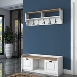 Meubelset Kapstok - Schoenenkast - Wit-Walnoot Melamine