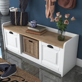 Meubelset Kapstok - Schoenenkast - Wit-Walnoot Melamine