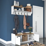 Meubelset Kapstok - Schoenenkast - Wit-Walnoot Melamine
