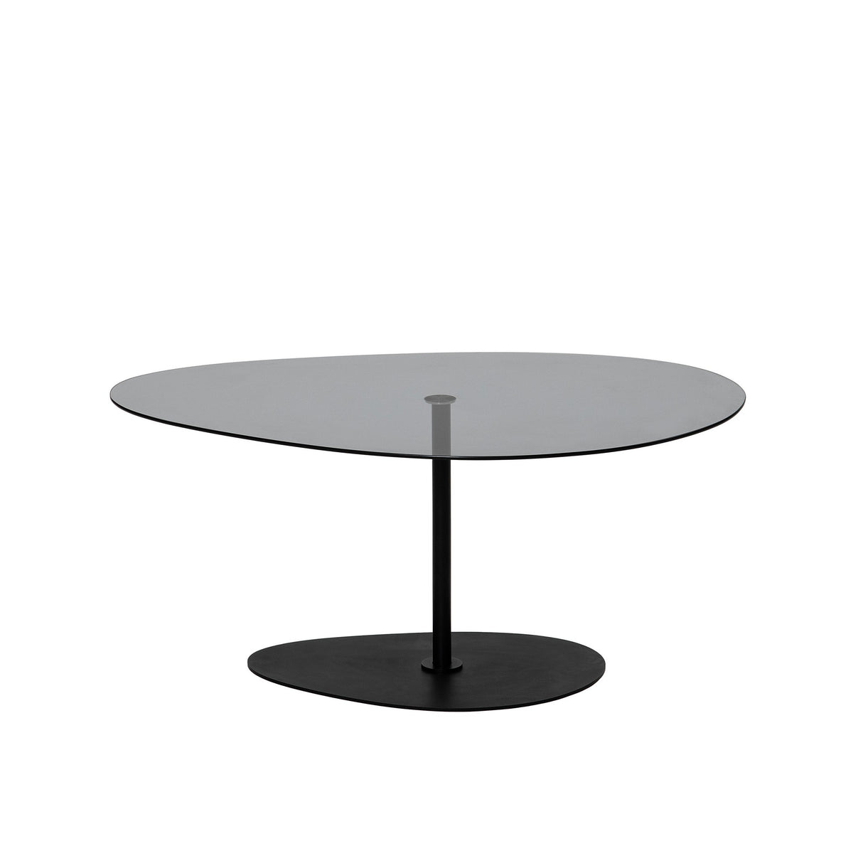 Organische Design Salontafel Getint Glas Torpo - Zwart Metalen Frame