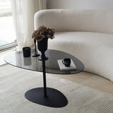 Organische Design Salontafel Getint Glas Torpo - Zwart Metalen Frame