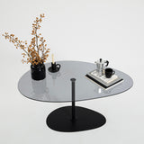 Organische Design Salontafel Getint Glas Torpo - Zwart Metalen Frame