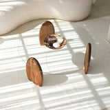 Design Salontafel Rond 90 cm Sunf - Houten onderstel