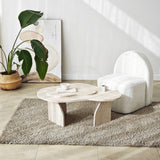 Organische Salontafel Travertin Melamine marmer look Melta - 105x65 cm