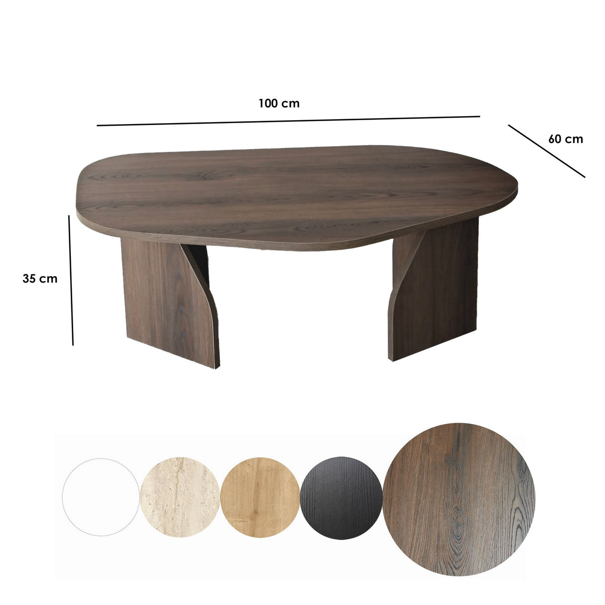 Organische Salontafel Walnoot Melamine Rack - 105x65 cm