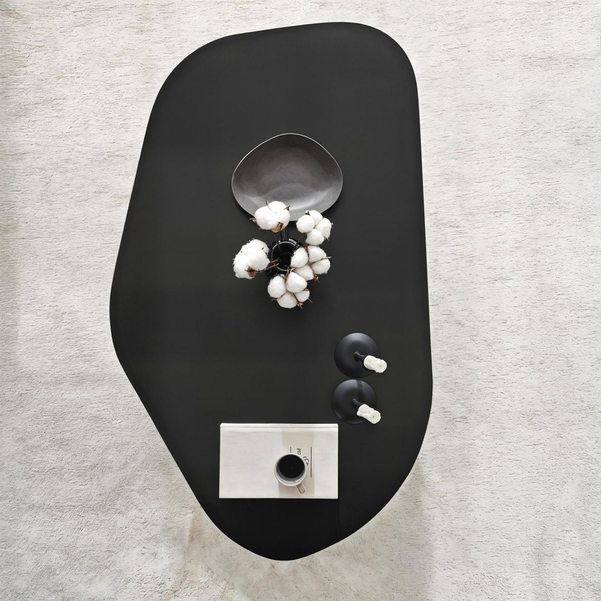 Rock salontafel ovaal zwart 100 x 60 cm Melamine gecoat houtcomposiet