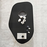 Rock salontafel ovaal zwart 100 x 60 cm Melamine gecoat houtcomposiet