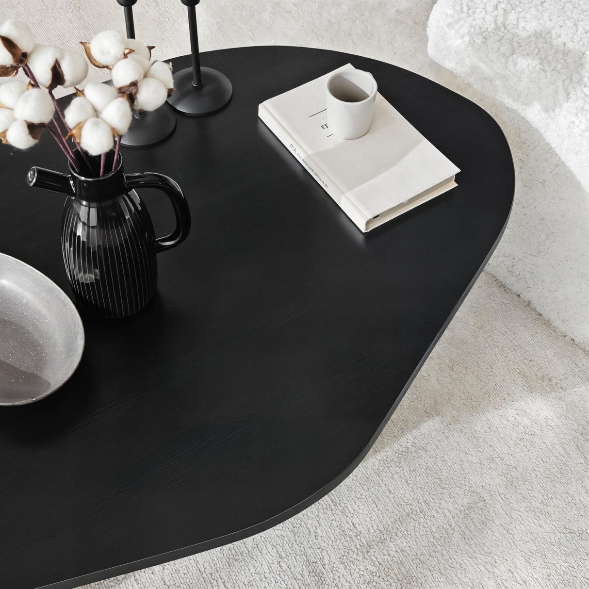 Rock salontafel ovaal zwart 100 x 60 cm Melamine gecoat houtcomposiet