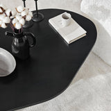 Rock salontafel ovaal zwart 100 x 60 cm Melamine gecoat houtcomposiet