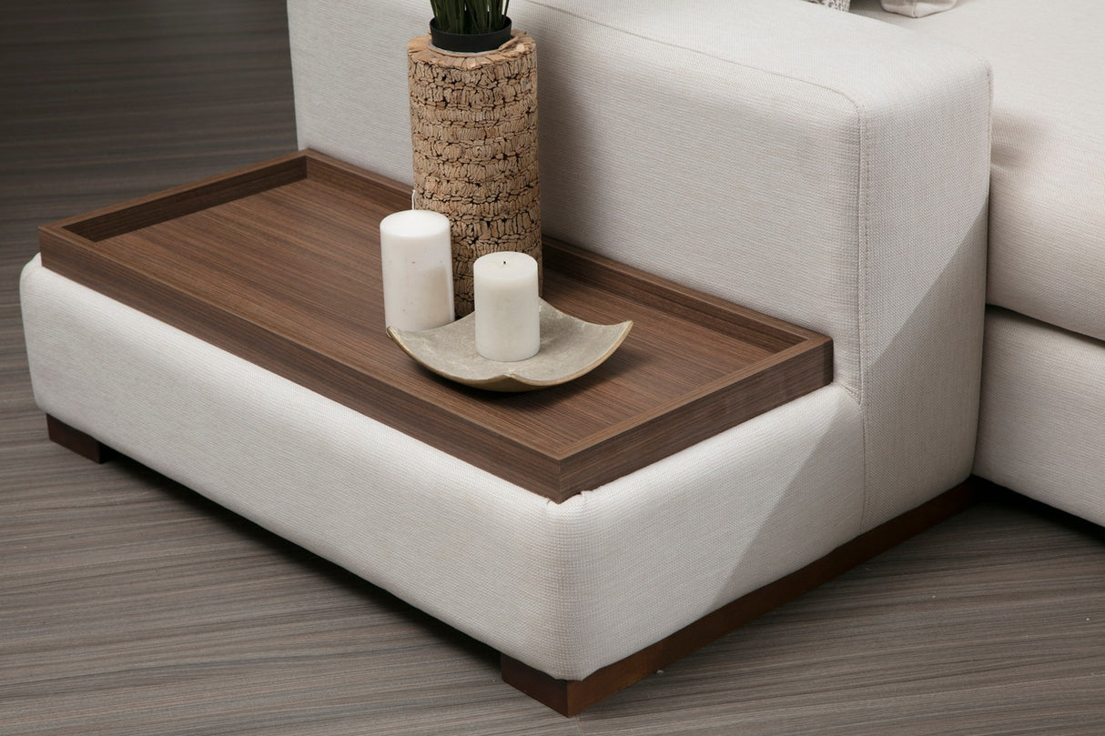 U Hoekbank Rechts Loop Beige - Met Hocker & Tafel