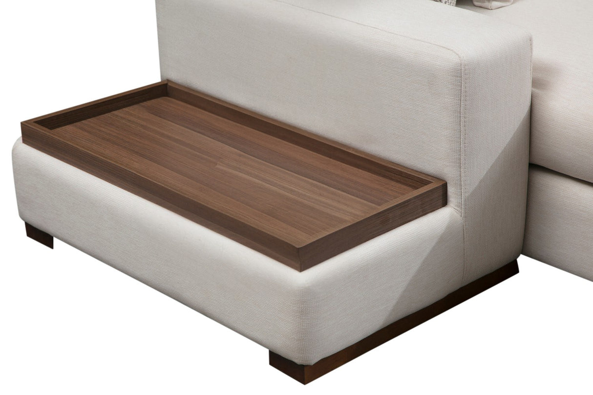 U Hoekbank Rechts Loop Beige - Met Hocker & Tafel