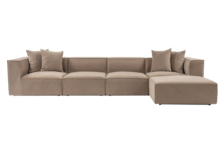 Modulaire XXL hoekbank Sora 430 cm breed in Cappucino linnen