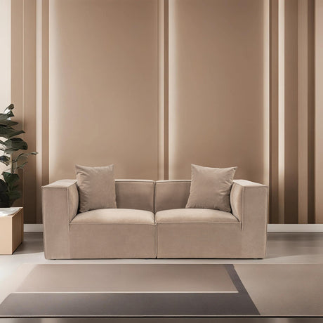 Modulaire XXL 2-zits bank Sora 220 cm breed in Cappucino linnen