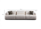 Sofia 3-zitsbank wit 290 cm 100% polyester