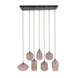 Hanglamp 7-lichts bruin frosted glas Arda