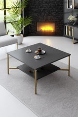 Meubelset Antraciet-Goud - Gold Line - Salontafel + TV Meubel