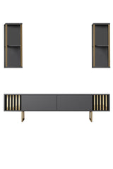 Meubelset Antraciet-Goud - Gold Line - Salontafel + TV Meubel