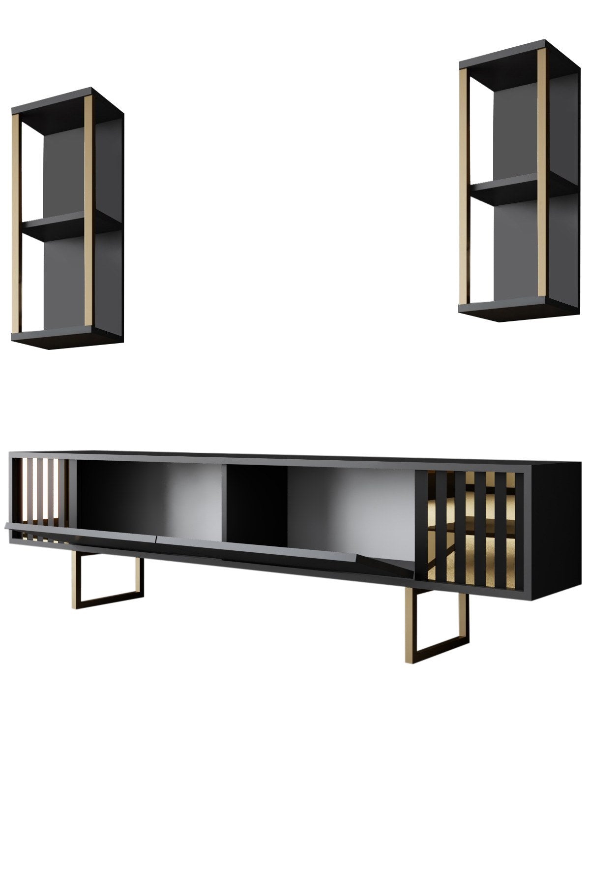 Meubelset Antraciet-Goud - Gold Line - Salontafel + TV Meubel
