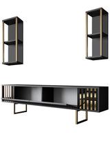 Meubelset Antraciet-Goud - Gold Line - Salontafel + TV Meubel