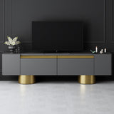 TV Meubel Antraciet Bohem 180x50x30 - Gouden Frame