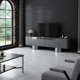 TV Meubel Antraciet Bohem 180x50x30 - Zilver Frame