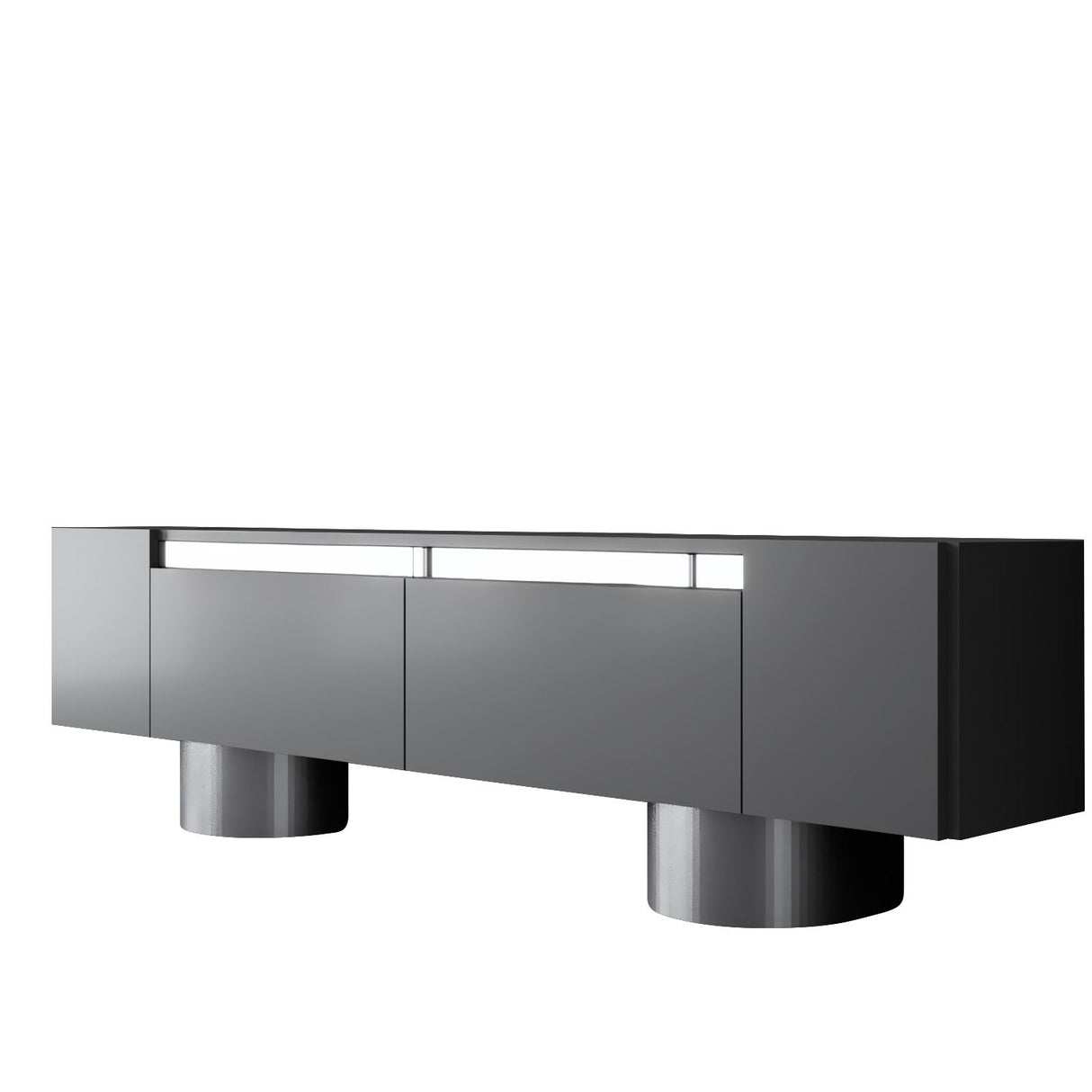 TV Meubel Antraciet Bohem 180x50x30 - Zilver Frame