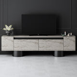 TV Meubel Travertijn Bohem 180x50x30 - Zwart Frame