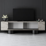 TV Meubel Travertijn Bohem 180x50x30 - Zwart Frame