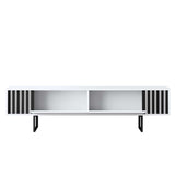 TV Meubel Wit Chrome Line 180x48x30 - Zwart Frame