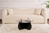 Salontafel Aris Rond 75 cm Getint Glas - Zwart Onderstel