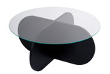Salontafel Aris Rond 75 cm Getint Glas - Zwart Onderstel