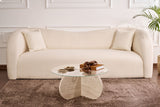 Salontafel Aris Rond 75 cm Glas - Travertijn Onderstel