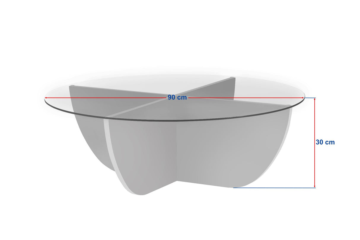 Liya salontafel travertin look ovaal 90 cm Gehard glas