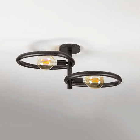 Plafondlamp Nova Duo 2-lichts Zwart Metaal