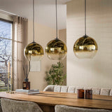 Hanglamp - Glazen hanglamp Juliette 3 - lichts goud glas - Dimehouse