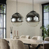 Moderne Hanglamp Bol Rond Juliette 2-lichts rookglas