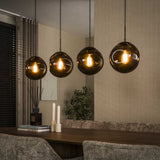 Hanglamp-Hanglamp Ada 4-lichts bruin glas-Dimehouse