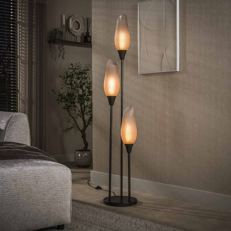 Vloerlamp Cocoon 3-lichts in sienna bruin