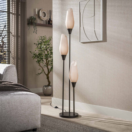 Vloerlamp Cocoon 3-lichts in sienna bruin